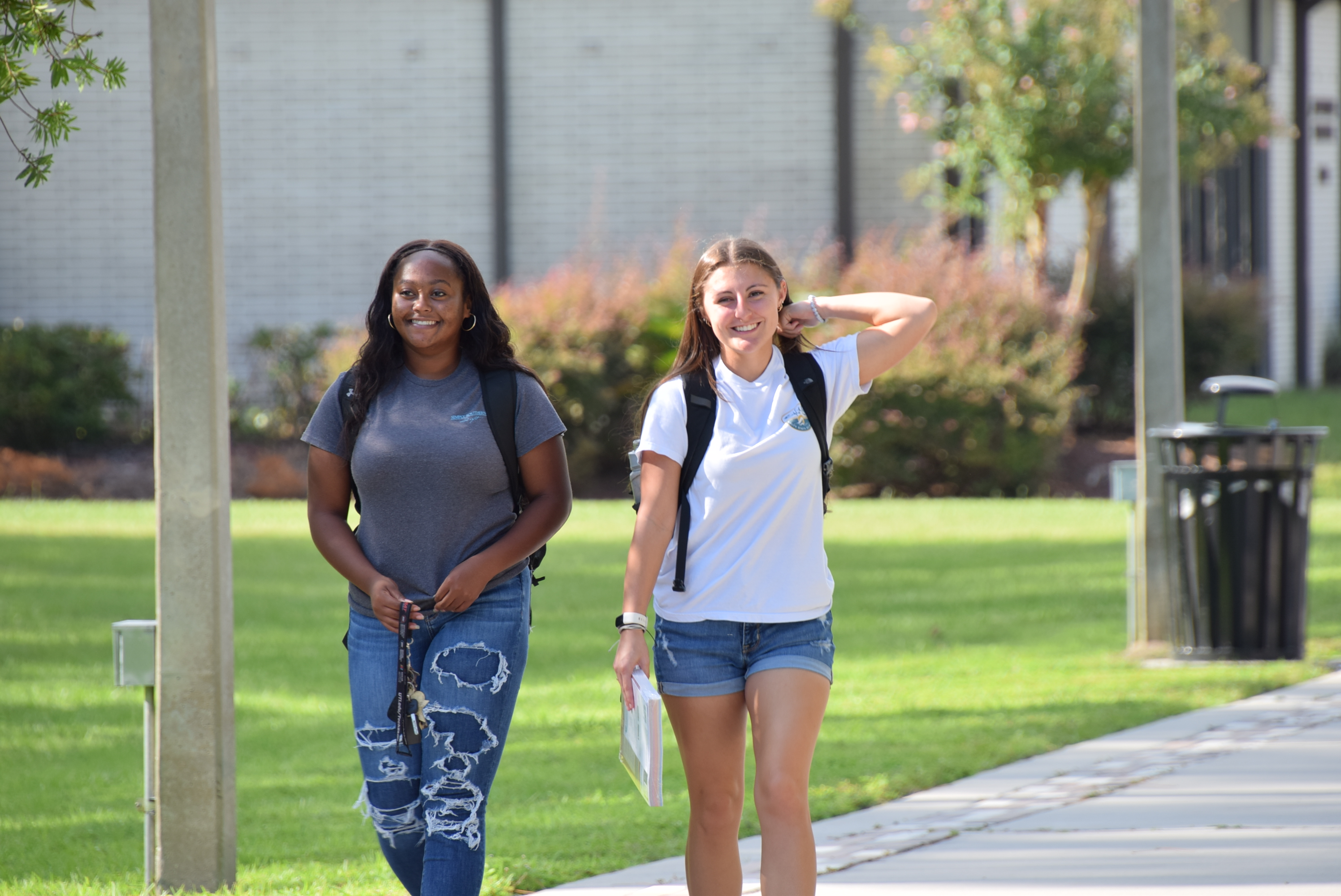 Students walking outside